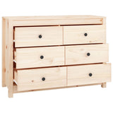Side Cabinet 100x40x72 cm Solid Wood Pine - Side View
