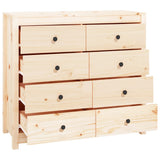 Side Cabinet 100x40x90 cm Solid Wood Pine - Side View