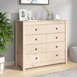 Side Cabinet 100x40x90 cm Solid Wood Pine - Rear View