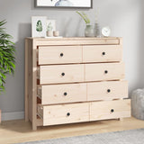 Side Cabinet 100x40x90 cm Solid Wood Pine - Close-Up Angle