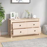 Side Cabinet 100x40x54 cm Solid Wood Pine - Rear View
