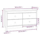 Side Cabinet 100x40x54 cm Solid Wood Pine - Extra Image