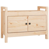 Hall Bench 80x40x60 cm Solid Wood Pine - Front View