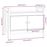 Hall Bench 80x40x60 cm Solid Wood Pine - Extra Image