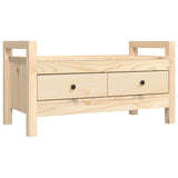 Hall Bench 80x40x43 cm Solid Wood Pine - Front View