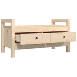 Hall Bench 80x40x43 cm Solid Wood Pine - Side View