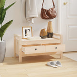 Hall Bench 80x40x43 cm Solid Wood Pine - Rear View