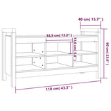 Hall Bench 110x40x60 cm Solid Wood Pine - Low Angle