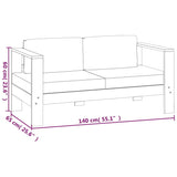 3 Piece Garden Lounge Set with Dark Grey Cushions Solid Wood