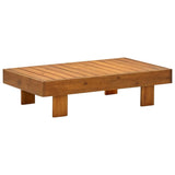 5 Piece Garden Lounge Set with Cream White Cushions Solid Wood - Top-Down View