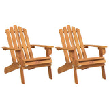 Garden Adirondack Chairs 2 pcs Solid Wood Acacia - Front View