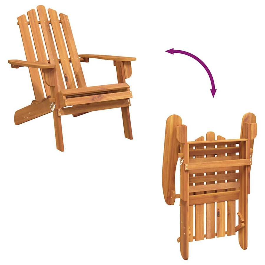 Garden Adirondack Chairs with Footrests 2 pcs Solid Wood Acacia