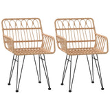 Garden Chairs 2 pcs with Armrest 56x64x80 cm PE Rattan