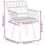 Garden Chairs 2 pcs with Armrest 56x64x80 cm PE Rattan