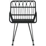 Garden Chairs 2 pcs with Armrest Black 56x64x80 cm PE Rattan