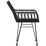 Garden Chairs 2 pcs with Armrest Black 56x64x80 cm PE Rattan - 45-Degree Angle