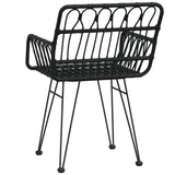 Garden Chairs 2 pcs with Armrest Black 56x64x80 cm PE Rattan - Rear View