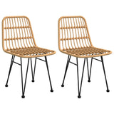 Garden Chairs 2 pcs 48x62x84 cm PE Rattan - Front View