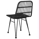 Garden Chairs 2 pcs Black 48x62x84 cm PE Rattan - Rear View