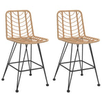 Bar Stools 2 pcs 45x56x103.5 cm PE Rattan and Steel