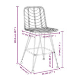 Bar Stools 2 pcs 45x56x103.5 cm PE Rattan and Steel