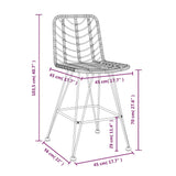 Bar Stools 2 pcs 45x56x103.5 cm PE Rattan and Steel - Low Angle