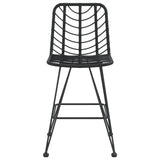 Bar Stools 2 pcs Black 45x56x103.5 cm PE Rattan and Steel - Side View