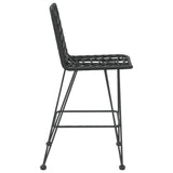 Bar Stools 2 pcs Black 45x56x103.5 cm PE Rattan and Steel