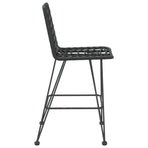 Bar Stools 2 pcs Black 45x56x103.5 cm PE Rattan and Steel