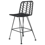 Bar Stools 2 pcs Black 45x56x103.5 cm PE Rattan and Steel