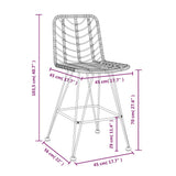 Bar Stools 2 pcs Black 45x56x103.5 cm PE Rattan and Steel