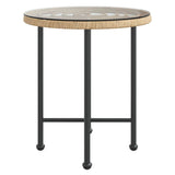 Dining Table Ø50 cm Tempered Glass and Steel - Side View