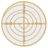 Dining Table Ø50 cm Tempered Glass and Steel - Top-Down View