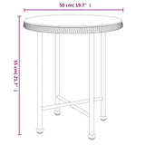 Dining Table Ø50 cm Tempered Glass and Steel - Rear View