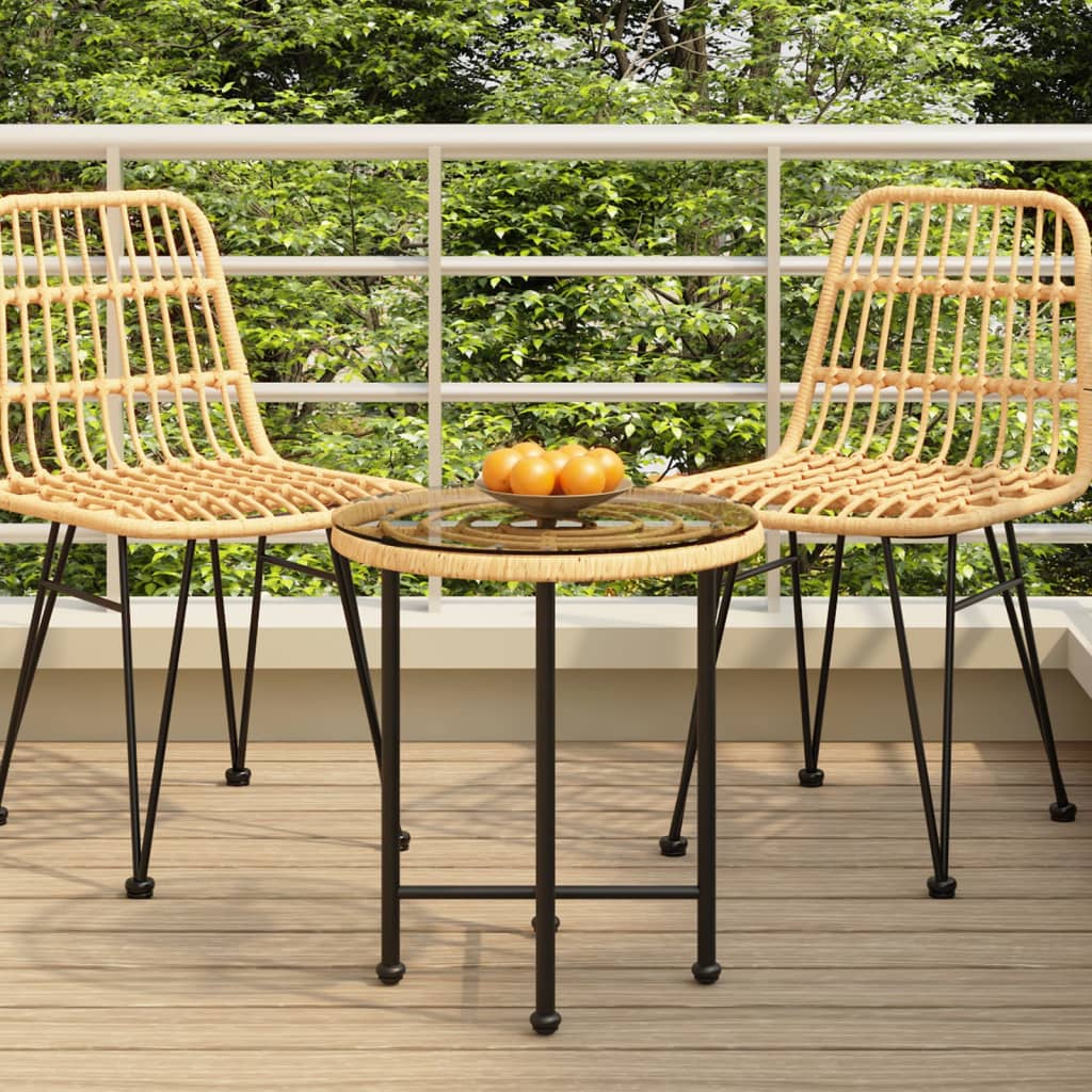 Dining Table ?50 cm Tempered Glass and Steel