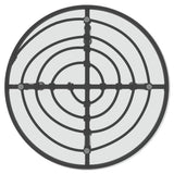 Dining Table Black Ø50 cm Tempered Glass and Steel - Top-Down View