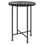 Dining Table Black Ø55 cm Tempered Glass and Steel