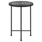 Dining Table Black Ø55 cm Tempered Glass and Steel