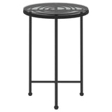 Dining Table Black Ø55 cm Tempered Glass and Steel - Side View