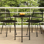 Dining Table Black Ø55 cm Tempered Glass and Steel