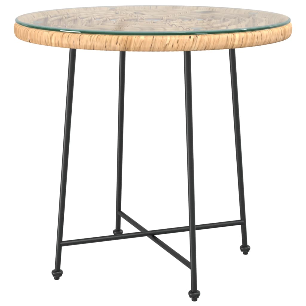 Dining Table ?80 cm Tempered Glass and Steel