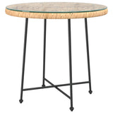 Dining Table ?80 cm Tempered Glass and Steel