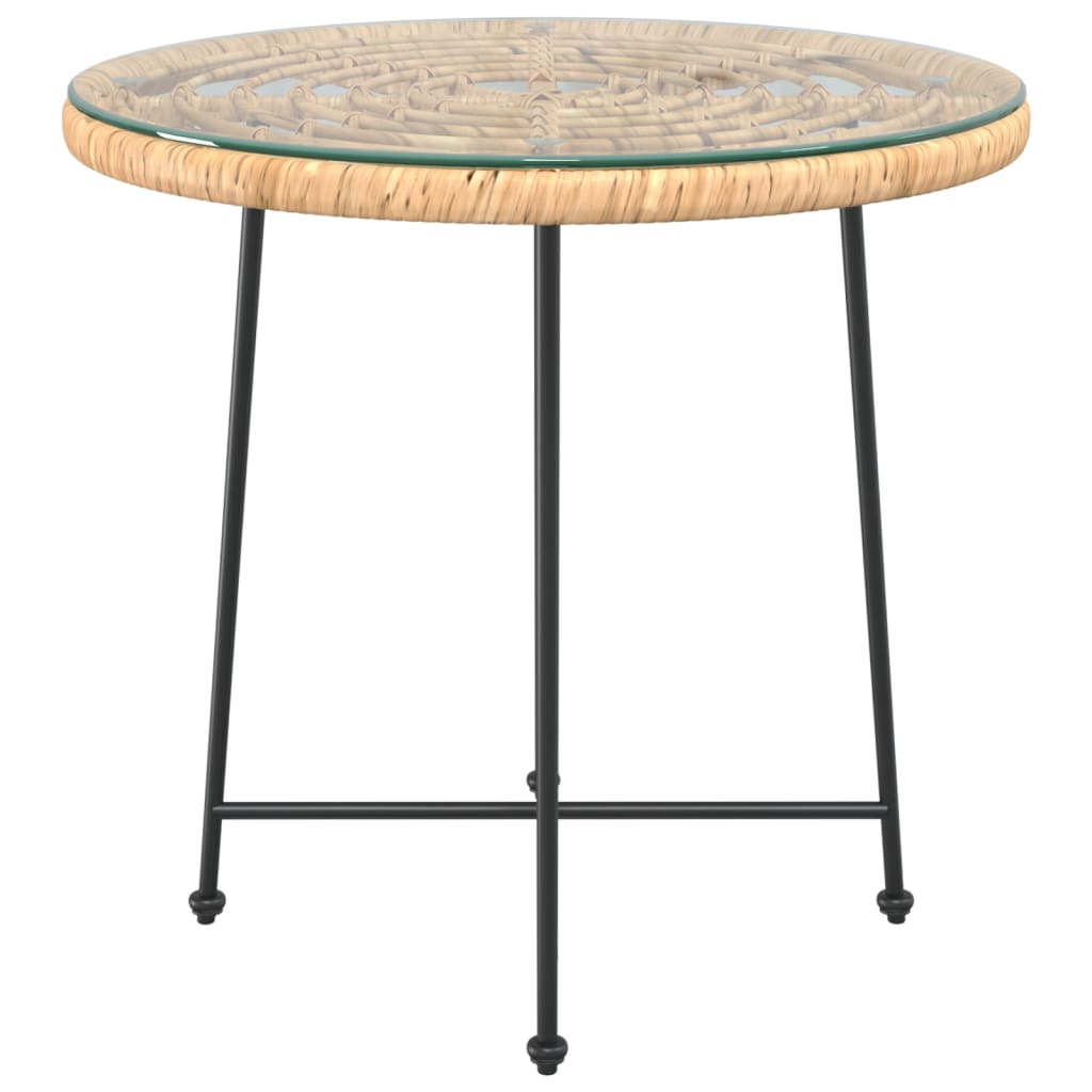 Dining Table ?80 cm Tempered Glass and Steel