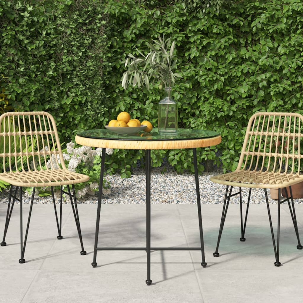 Dining Table ?80 cm Tempered Glass and Steel