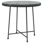 Dining Table Black Ø80 cm Tempered Glass and Steel