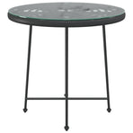 Dining Table Black Ø80 cm Tempered Glass and Steel