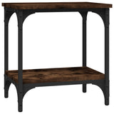 Side Table Smoked Oak 40x30x42 cm Engineered Wood - Front View
