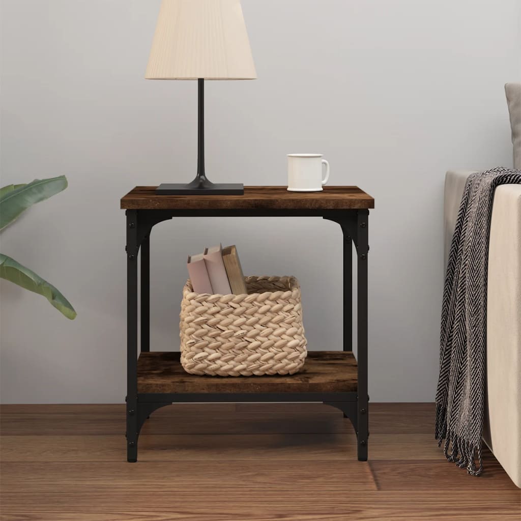 Side Table Smoked Oak 40x30x42 cm Engineered Wood