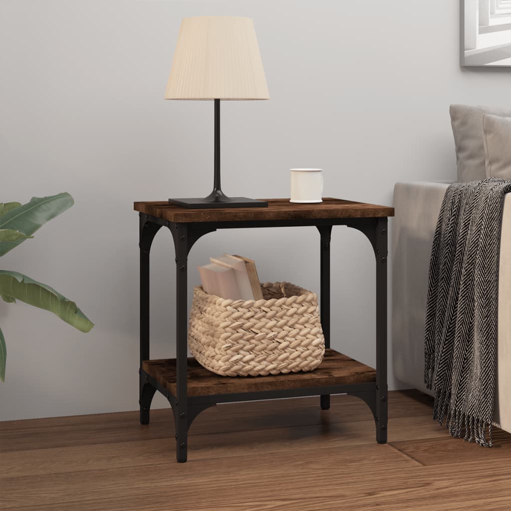 Side Table Smoked Oak 40x30x42 cm Engineered Wood