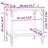 Side Table Grey Sonoma 40x30x42 cm Engineered Wood - Extra Image